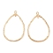 Brass Open Back Bezel Pendants, Geometric, 2-Loop Link Pendants, Real 14K Gold Plated, 42~43x29~31x2mm, Hole: 1.8mm
