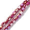 Electroplate Glass Beads Strands, AB Color Plated, Faceted, Barrel, Crimson, 8~8.5x8mm, Hole: 1.5mm, about 80pcs/strand, 26.30''(66.8cm)
