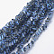 Electroplate Glass Beads Strands, Full Rainbow Plated, Faceted, Triangle, Steel Blue, 3.5x4x3.5mm, Hole: 0.2mm, about 146pcs/strand, 15.3 inch(39cm)