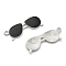 Alloy Charms, with Enamel,  SunGlasses/Spectacles, Black, Silver Color Plated, 11x32mm