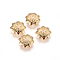 304 Stainless Steel Bead Caps, Multi-Petal, Flower, Golden, 7.5x1.5mm, Hole: 1mm