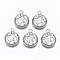 Non-Tarnish 304 Stainless Steel Pendants, Flat Round with Map, Stainless Steel Color, 18.5x14.5x3.5mm, Hole: 2mm