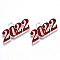 Alloy Enamel Pendants, Cadmium Free & Lead Free, New Year 2022, Silver, FireBrick, 19x38x2mm, Hole: 4mm