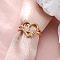 Heart with Flower Hollow Out Brass Finger Rings, Golden & Rose Gold, Letter L, Inner Diameter: 17mm