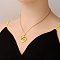 Stainless Steel Pentagram Pendant Necklaces for Women, Real 18K Gold Plated, 17.72 inch(45cm)