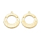 Brass Pendants, Cadmium Free & Nickel Free & Lead Free, Rings Charms, Real 18K Gold Plated, 24.5x21.5x1mm, Hole: 1.5mm