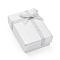 Cardboard Necklace Boxes, with Ribbon Bowknot and Sponge inside, Rectangle, Silver, 7x5x2.5cm