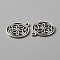 Tibetan Style Alloy Charms, Hollow, Flat Round with Flower, Antique Silver, 21x18x1.3mm, Hole: 1.8mm