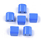 Spray Painted Alloy Multi-Strand Links, For Tile Elastic Bracelets Making, Semicircle, Dodger Blue, 8x8x6mm, Hole: 1.2mm