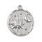 Brass Micro Pave Cubic Zirconia Pendants, Cadmium Free & Nickel Free & Lead Free, Platinum Charms, Star, 17.5x14x2mm, Hole: 1.2mm