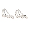 Brass Micro Pave Clear Cubic Zirconia Triangle Stud Earrings for Women, Platinum, 18.5x28mm