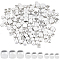 150Pcs 3 Style Brass Beads, Cube, 925 Sterling Silver Plated, 3~4x2.77~4x3~4mm, Hole: 1.6~2.6mm, 50pcs/style
