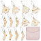 BENECREAT 13Pcs Removable Stitch Markers, Christmas Sock & Clothes Wooden Crochet Stitch Marker Charms Locking Stitch Marker with Velvet Storage Pouches for Knitting and Crocheting