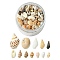 12 Styles Natural Mixed Shell Beads, No Hole/Undrilled, for DIY Art Craft, Mixed Color, 5~33.6x4~31x4~15mm