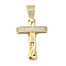 Brass Micro Pave Cubic Zirconia Pendants, Cross, Rack Plating, Long-Lasting Plated, Lead Free & Cadmium Free, Real 18K Gold Plated, 41x23x4mm, Hole: 8.5x4mm