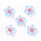Translucent Resin Cabochons, Imitation Jelly, Flower, Light Blue, 17.5x18x7.5mm