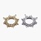 Brass Micro Pave Cubic Zirconia Solar Eclipse Pendants, Sun, Black, Mixed Color, 30x30x2mm, Hole: 1mm
