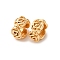 Brass Beads, Cadmium Free & Nickel Free & Lead Free, Rose, Real 18K Gold Plated, 7.5x7.5x4.5mm, Hole: 3.3mm