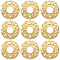 Beebeecraft 1 Box 30Pcs Flat Round Links Charms 18K Gold Plated Bumpy Disc Circle Frames Connectors Linking Rings Charms for Jewelry Making Necklace Bracelet DIY Crafts