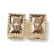 Brass with Cubic Zirconia Beads, Cadmium Free & Nickel Free & Lead Free, Real 18K Gold Plated, Rectangle, Camel, 7x5x3.5mm, Hole: 0.6mm & 1mm