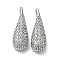 Brass Micro Pave Cubic Zirconia Pendants, Cadmium Free & Nickel Free & Lead Free, Teardrop, Real Platinum Plated, 18x6x5mm, Hole: 1.5x3mm