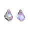 Pointed Back Electroplate Faceted Glass Pendants, Teardrop, Lilac, 16x11.5x6mm, Hole: 1.4mm