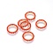MIYUKI & TOHO Handmade Japanese Seed Beads, with 304 Stainless Steel Link Rings, Loom Pattern, Ring, Golden, Red, 14.5~15x1.7mm