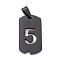 304 Stainless Steel Pendants, Rectangle with Number, Electrophoresis Black, Num.5, 27.5x14.5x1.5mm, Hole: 7.5x3mm