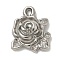 Anti-Tarnish 304 Stainless Steel Pendants, Rose Charm, Stainless Steel Color, 18x14x4mm, Hole: 1.4mm