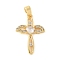 Brass Micro Pave Cubic Zirconia Pendants, Cadmium Free & Nickel Free & Lead Free, Heart with Wing Charms, Real 18K Gold Plated, 20.5x14x3mm, Hole: 4.5x2.5mm
