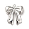 Rack Plating Alloy Pendants, Cadmium Free & Lead Free, Bowknot Charms, Platinum, 25x22x7mm, Hole: 1.5mm