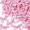 Handmade Woven Costume Accessories, Tartan Pattern Ribbon Bowknot, Pearl Pink, 22~26x25~35x2~5mm