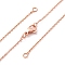 Brass Cable Chain Necklace Making, with 304 Stainless Steel Lobster Clasps, Lead Free & Cadmium Free, Long-Lasting Plated, Rack Plating, Rose Gold, 16.14 inch(41cm)