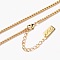 Brass Box Chain Necklaces, with Lobster Claw Clasps, Long-Lasting Plated, Word Hand Made, Real 18K Gold Plated, 24-1/4 inch(61.5cm)