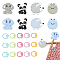 Hedgehog Panda Elephant Frog Silicone Knitting Needle Point Protectors, Knitting Needle Stoppers with Zinc Alloy Stitch Markers, Mixed Color, 14.5~31x14.5~33x1~10mm, Hole: 2~2.5mm