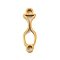 Ion Plating(IP) 304 Stainless Steel Hollow Connector Charms, Laser Cut, Wine Glass Links, Real 18K Gold Plated, 17x5x1.5mm, Hole: 1.8mm