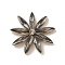 Alloy Cabochons, with Glass Rhinestone, Ligh Gold, Flower, Light Grey, 32x5.5mm