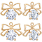 12pcs Clear Cubic Zirconia Charms, Real 18K Gold Plated, with Brass Findings, Bowknot, Real 18K Gold Plated, 13x16x5mm, Hole: 1.2mm
