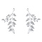 Non-Tarnish 201 Stainless Steel Pendants, Leafy Branch Charms, Leaf, Stainless Steel Color, 37.5x21x1mm, Hole: 1.5mm
