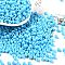 Baking Paint Glass Seed Beads, Round, Sky Blue, 4x3mm, Hole: 1.2mm, about 7650pcs/pound