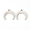 Non-Tarnish 201 Stainless Steel Charms, Laser Cut, Crescent/Double Horn, Stainless Steel Color, 15x15x1mm, Hole: 1.5mm