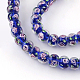 Ручная работа Rondelle золотой песок внутренний цветок Lampwork бисер LAMP-R123-04-1