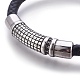 Кожаные браслеты плетеного шнура BJEW-E350-03A-2