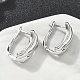 Прямоугольные серьги-кольца из латуни EJEW-D320-21P-3