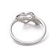 Сердце из хрусталя и страз с кольцом на палец со стрелой RJEW-D120-18P-3