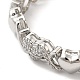 Браслет-цепочка с сердечком из кубического циркония BJEW-M296-05P-2