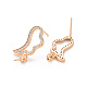 Серьги из латуни с микропейвом и прозрачным фианитом KK-T062-233G-NF-2