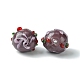 Ручной работы ухабистым Шарики Lampwork FOIL-B001-08F-2
