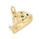 Латунные микро проложить кубического циркония подвески KK-U058-39G-2