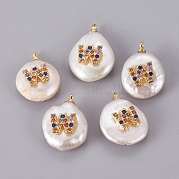 Подвески из натурального пресноводного жемчуга PEAR-F008-32G-W